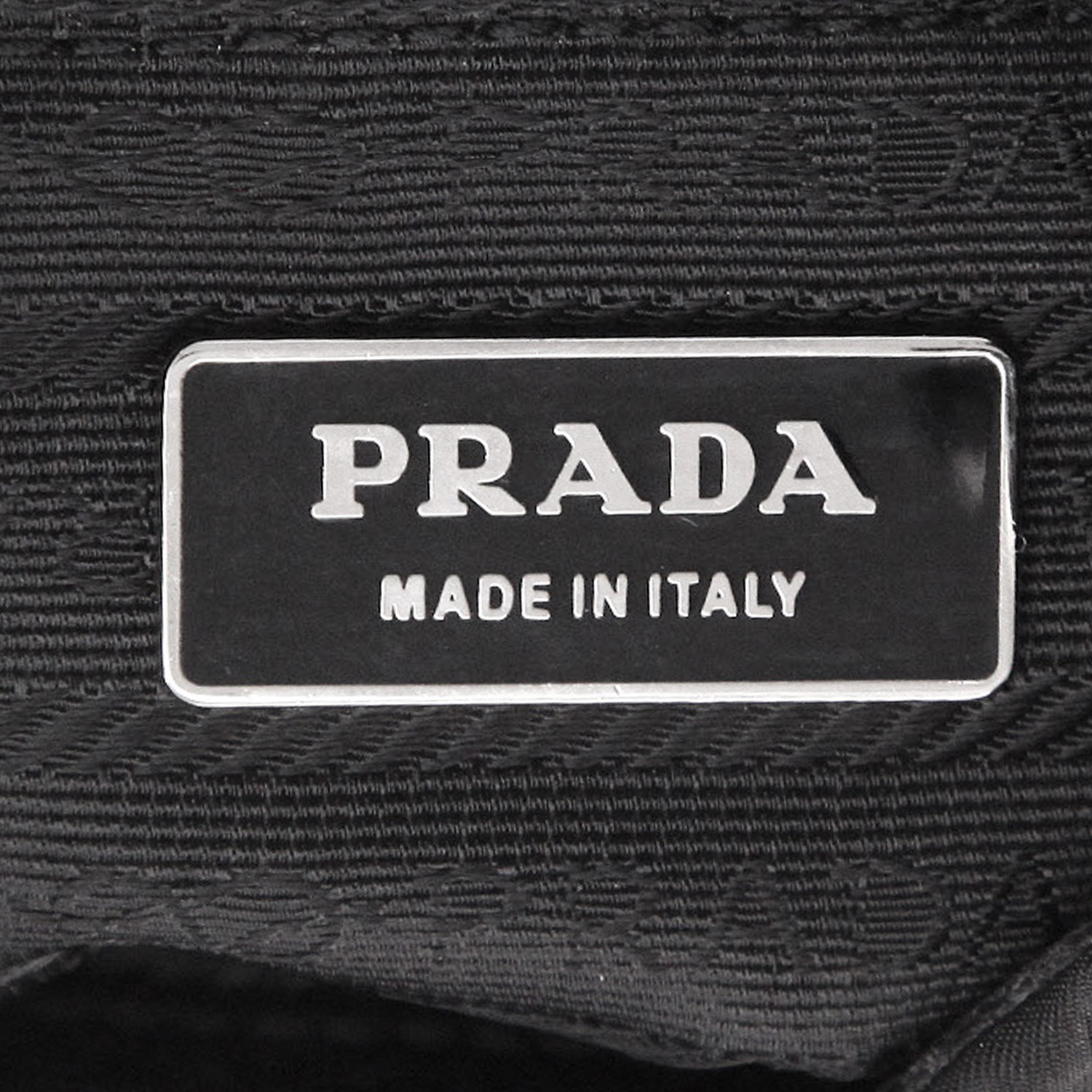 Sac à main Prada   en toile noire et cuir noir - Detail D2