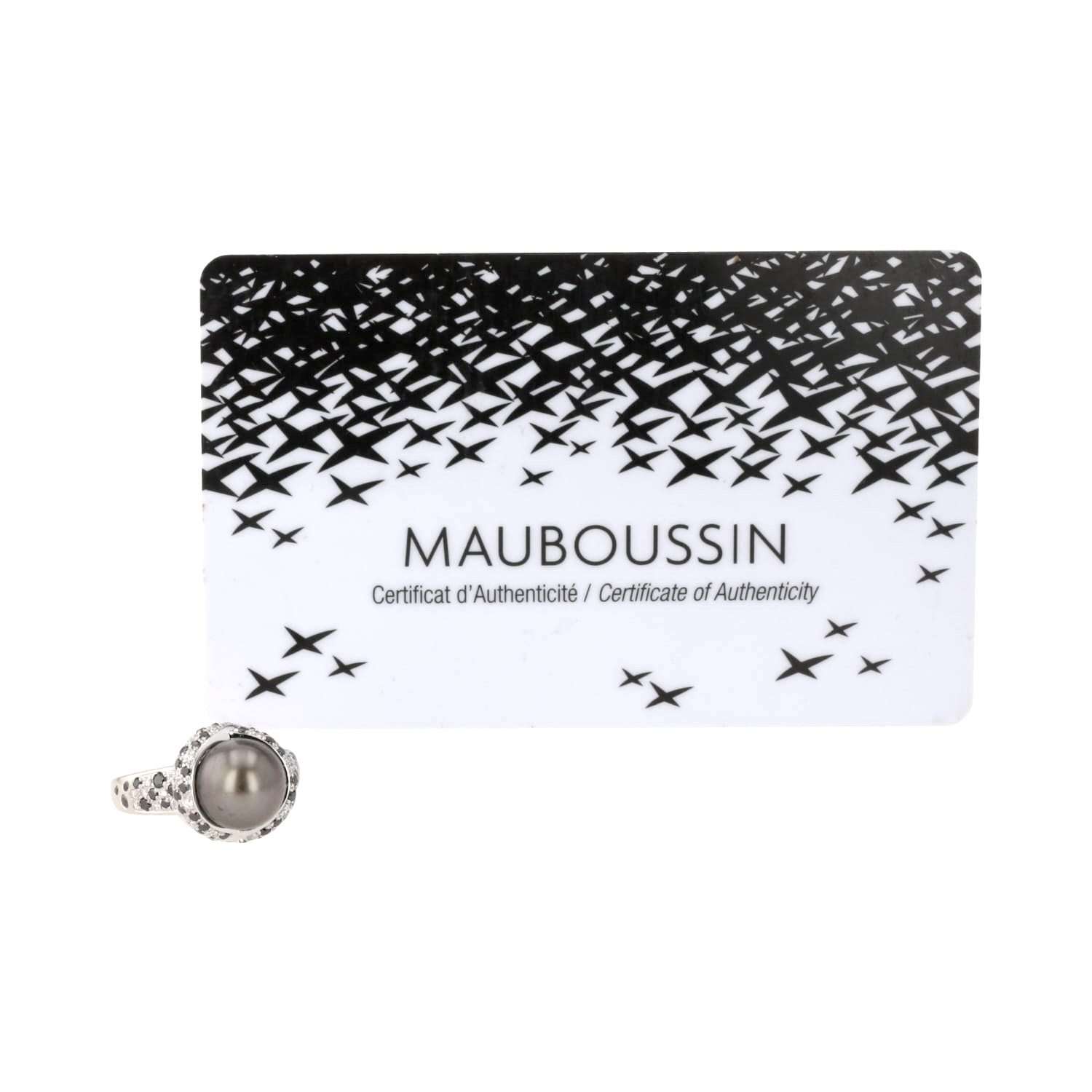 Anello Mauboussin Perle Caviar Mon Amour in oro bianco, diamanti e perla coltivata - Detail D2