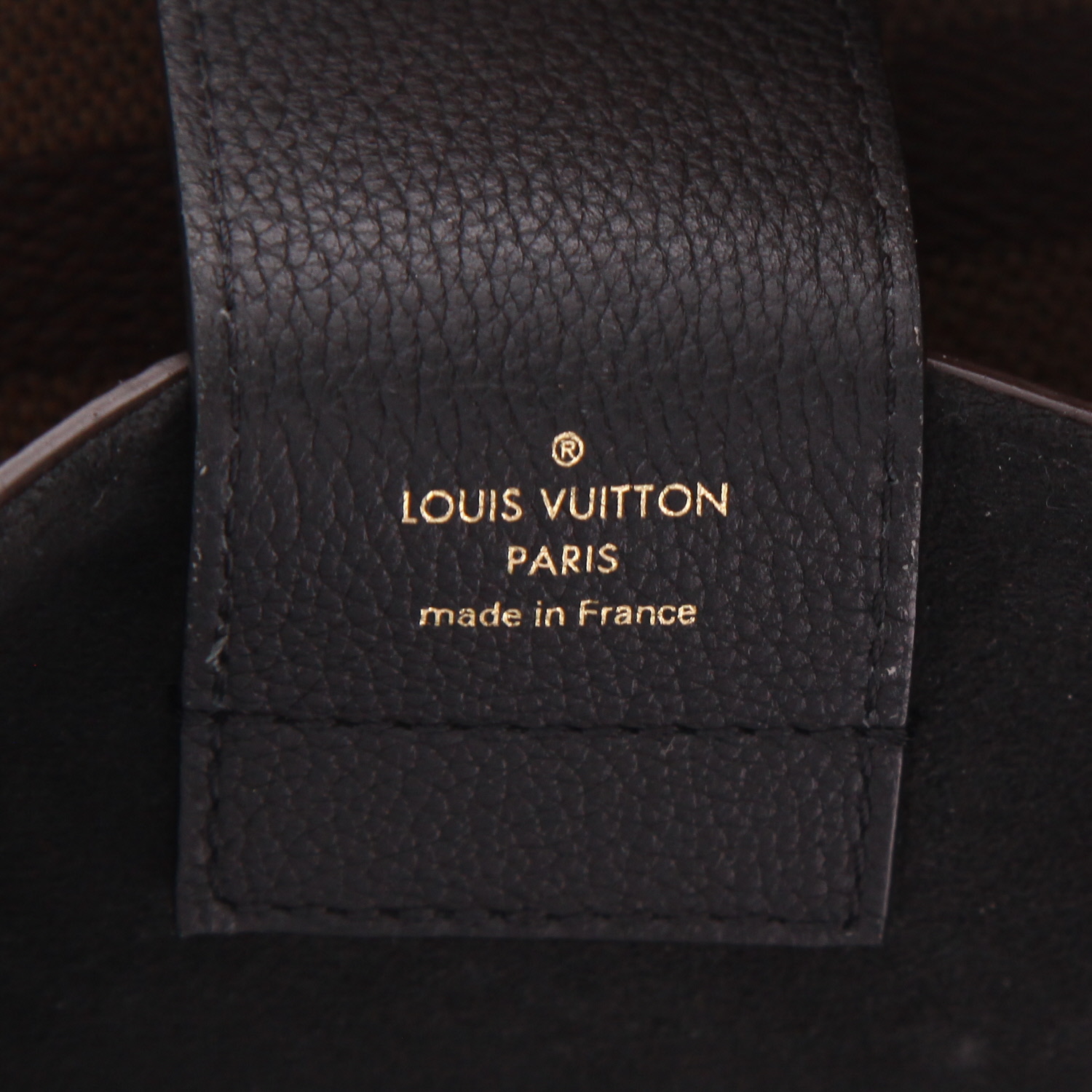 Louis Vuitton  Riverside handbag  in brown damier canvas  and black leather - Detail D2