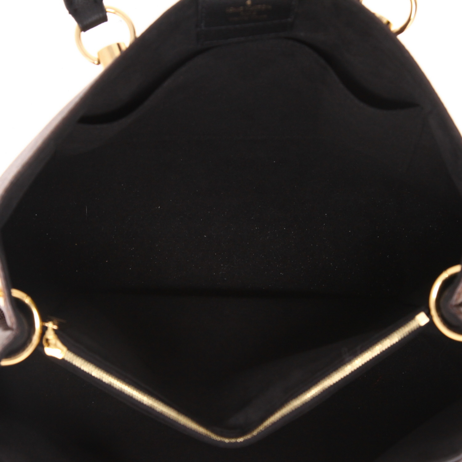 Bolso de mano Louis Vuitton  Riverside en lona a cuadros revestida marrón y cuero negro - Detail D3