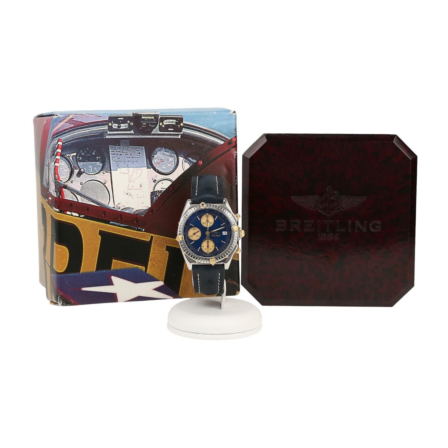 Montre Breitling Chronomat en acier et plaqué or Ref: Breitling - B13048  Vers 1990 - Detail D2