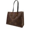 Shopping bag Louis Vuitton  Onthego modello grande  in tela monogram bicolore marrone e pelle nera - 00pp thumbnail