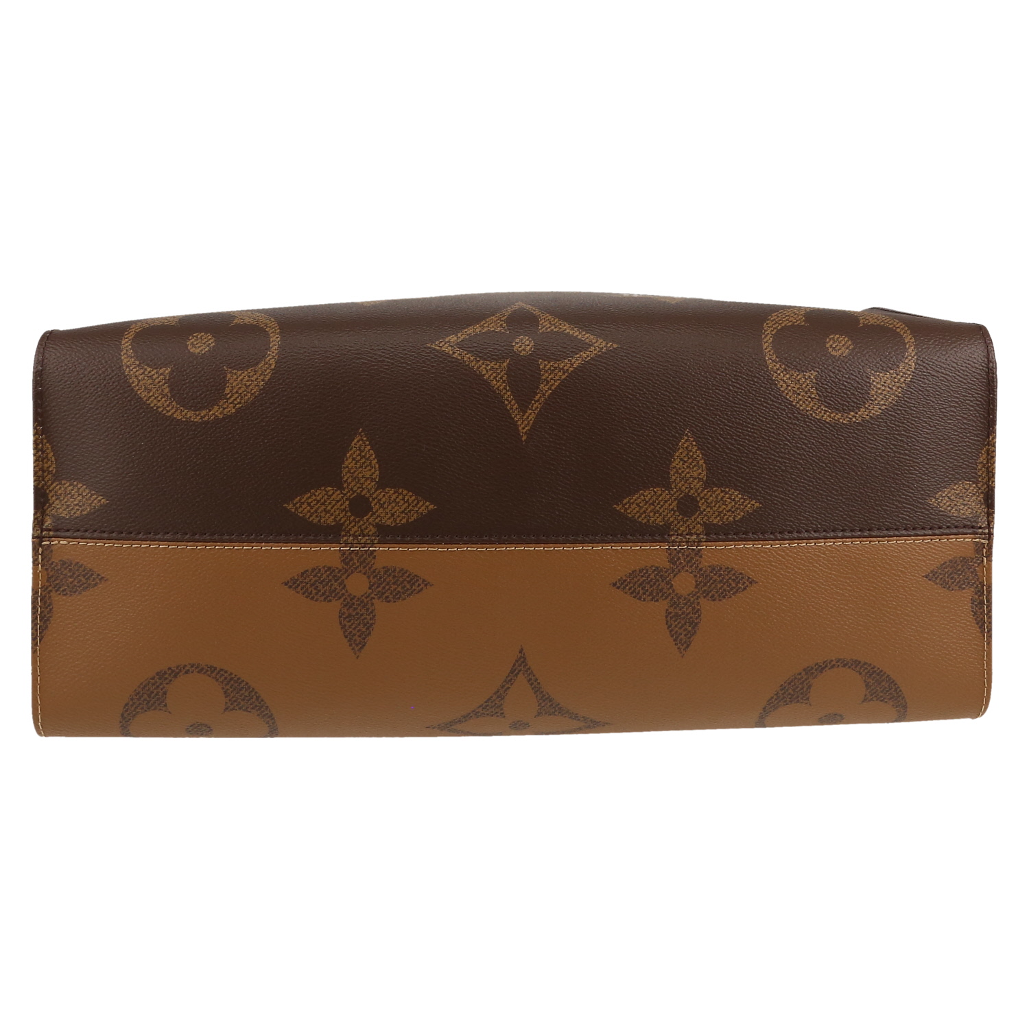 Louis Vuitton  Onthego large model  shopping bag  in brown two tones  monogram canvas  and black leather - Detail D1