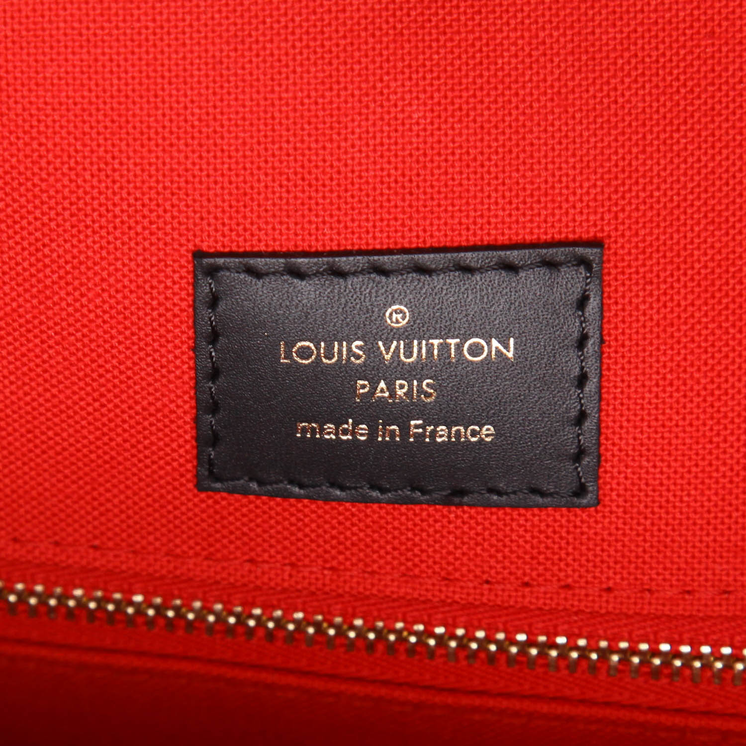Louis Vuitton  Onthego large model  shopping bag  in brown two tones  monogram canvas  and black leather - Detail D2