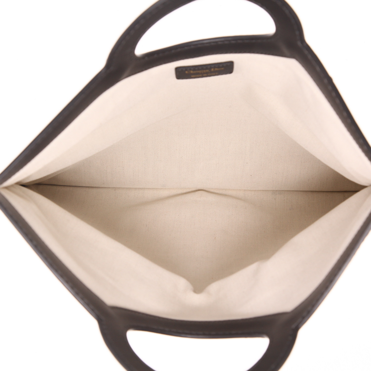 Sac/pochette Dior   en toile monogram Oblique bleu-marine et cuir bleu-marine - Detail D3