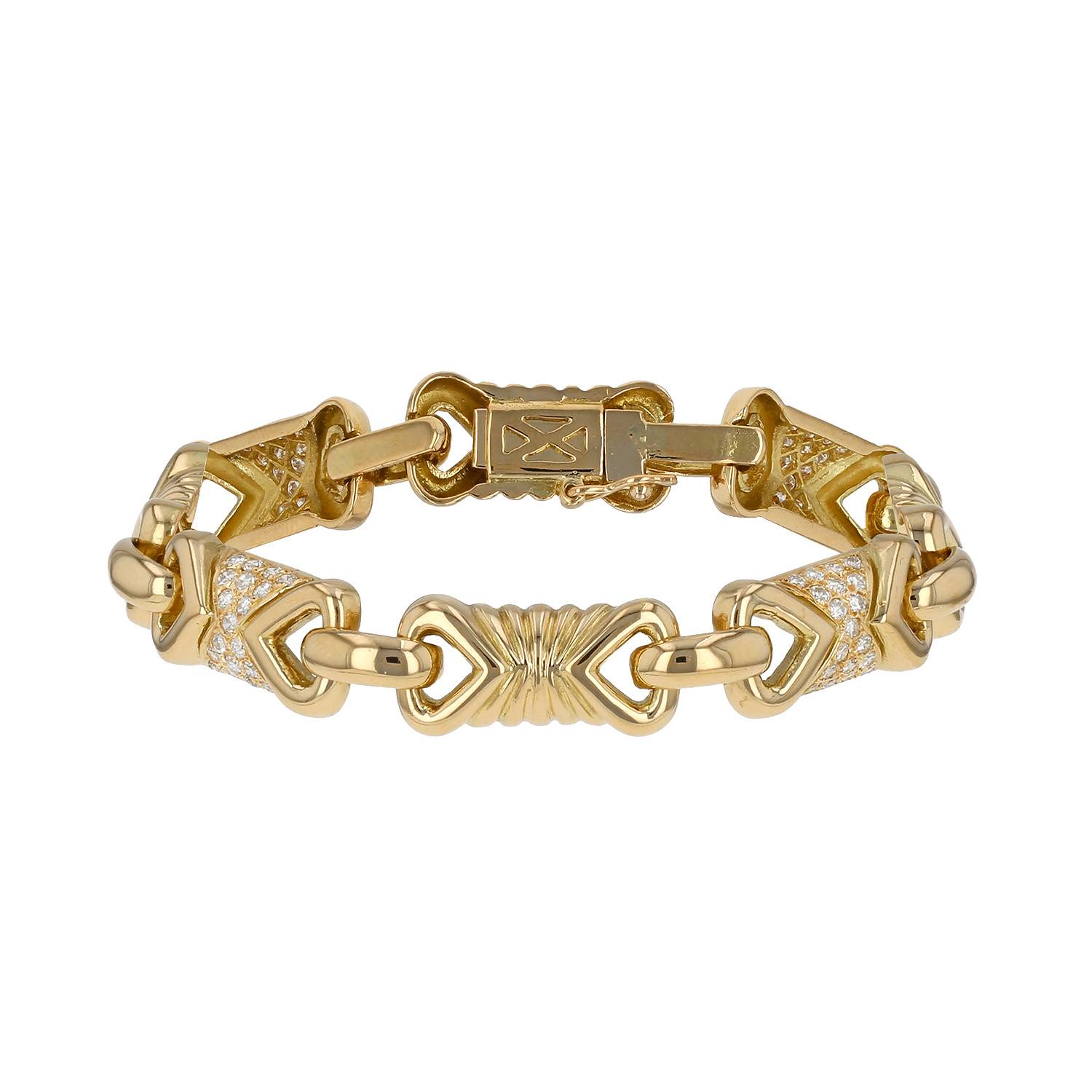 Bracelet Vintage  en or jaune et diamants
