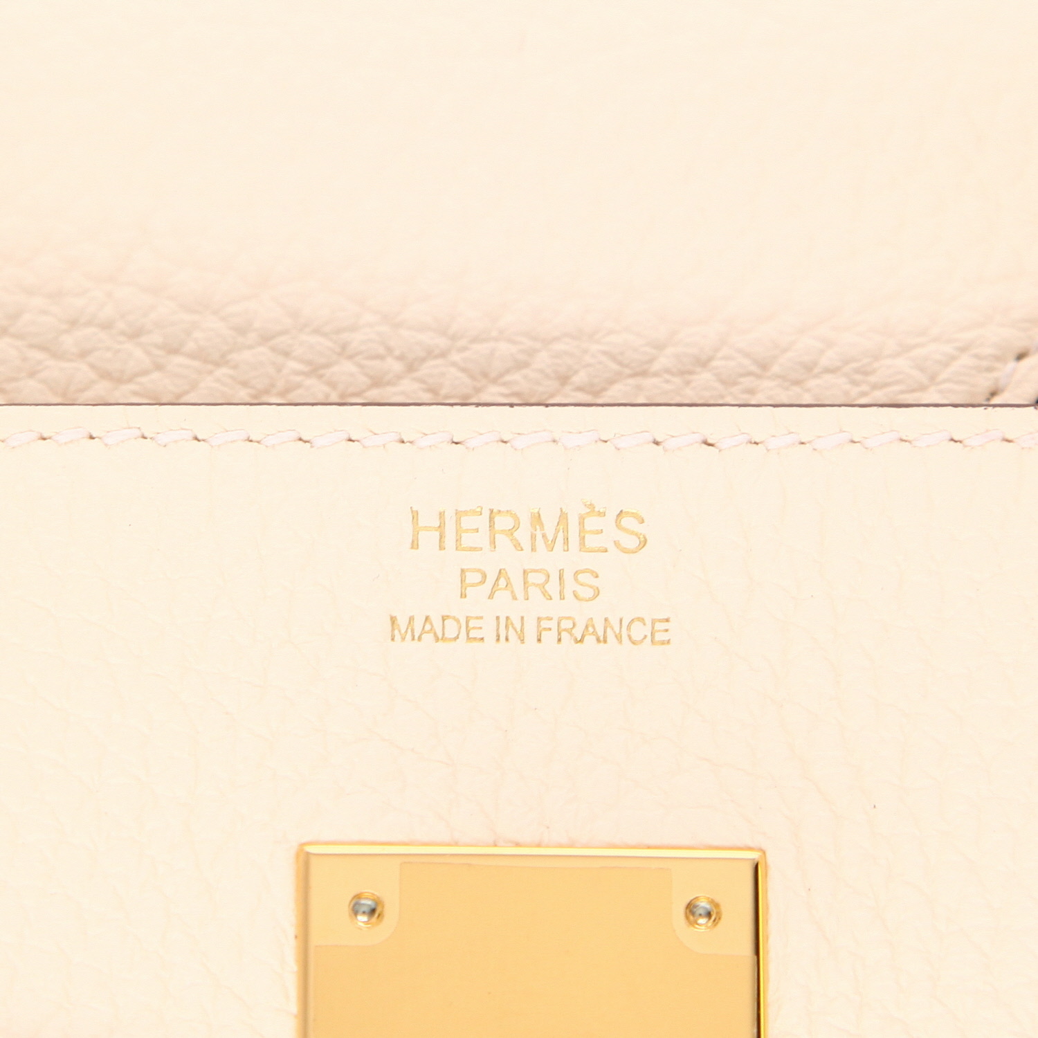 Bolso de mano Hermès  Birkin 30 cm en cuero togo Nata - Detail D2