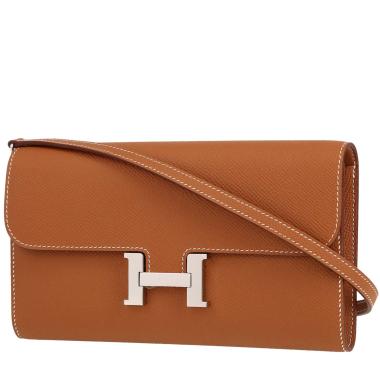 Hermès  Constance Long To Go shoulder bag  in gold epsom leather