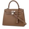Hermès  Kelly 25 cm handbag  in etoupe Tadelakt leather - 00pp thumbnail