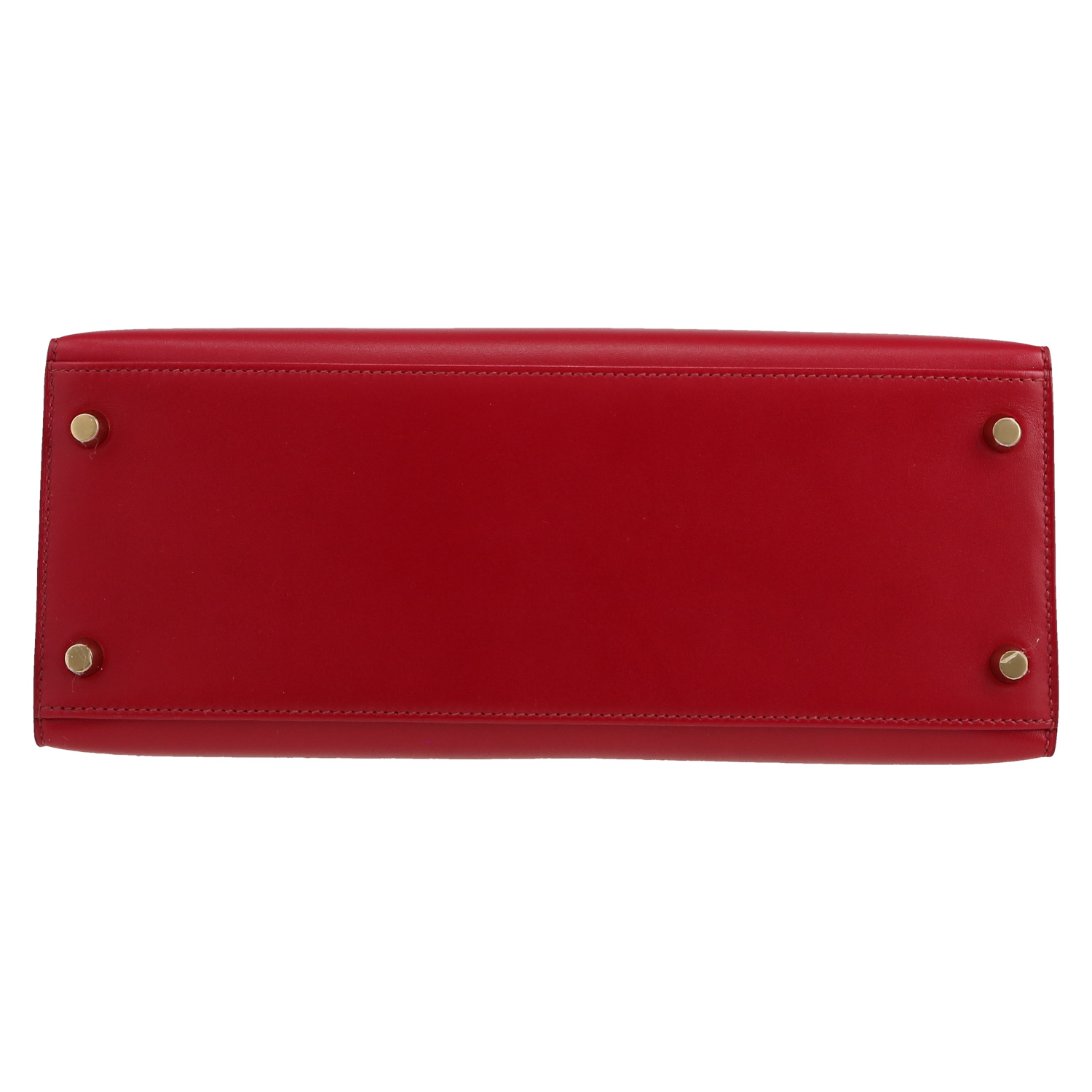 Hermès  Kelly 28 cm handbag  in Rubis Tadelakt leather - Detail D1