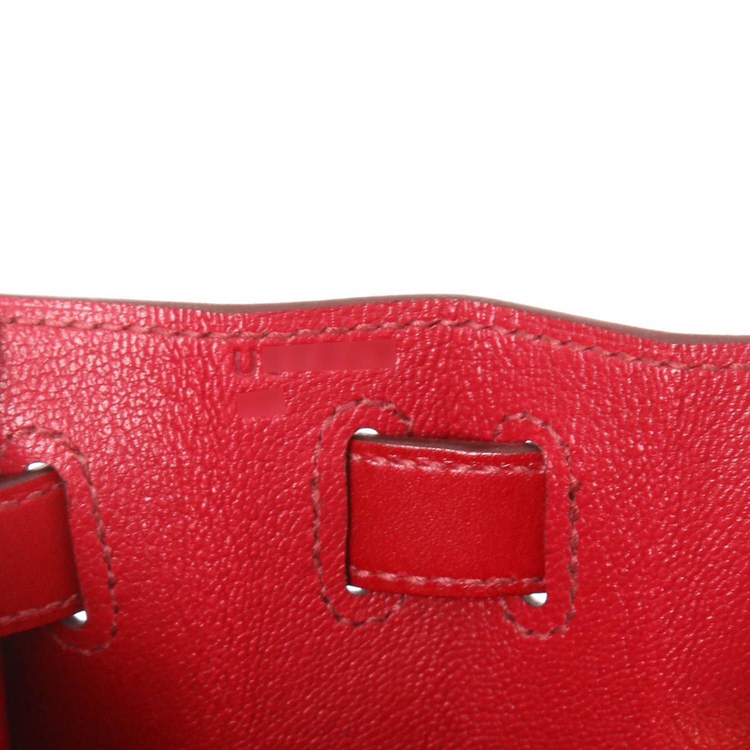 Hermès  Kelly 28 cm handbag  in Rubis Tadelakt leather - Detail D4