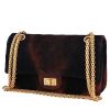 Chanel  Chanel 2.55 shoulder bag  in navy blue and brown velvet - 00pp thumbnail