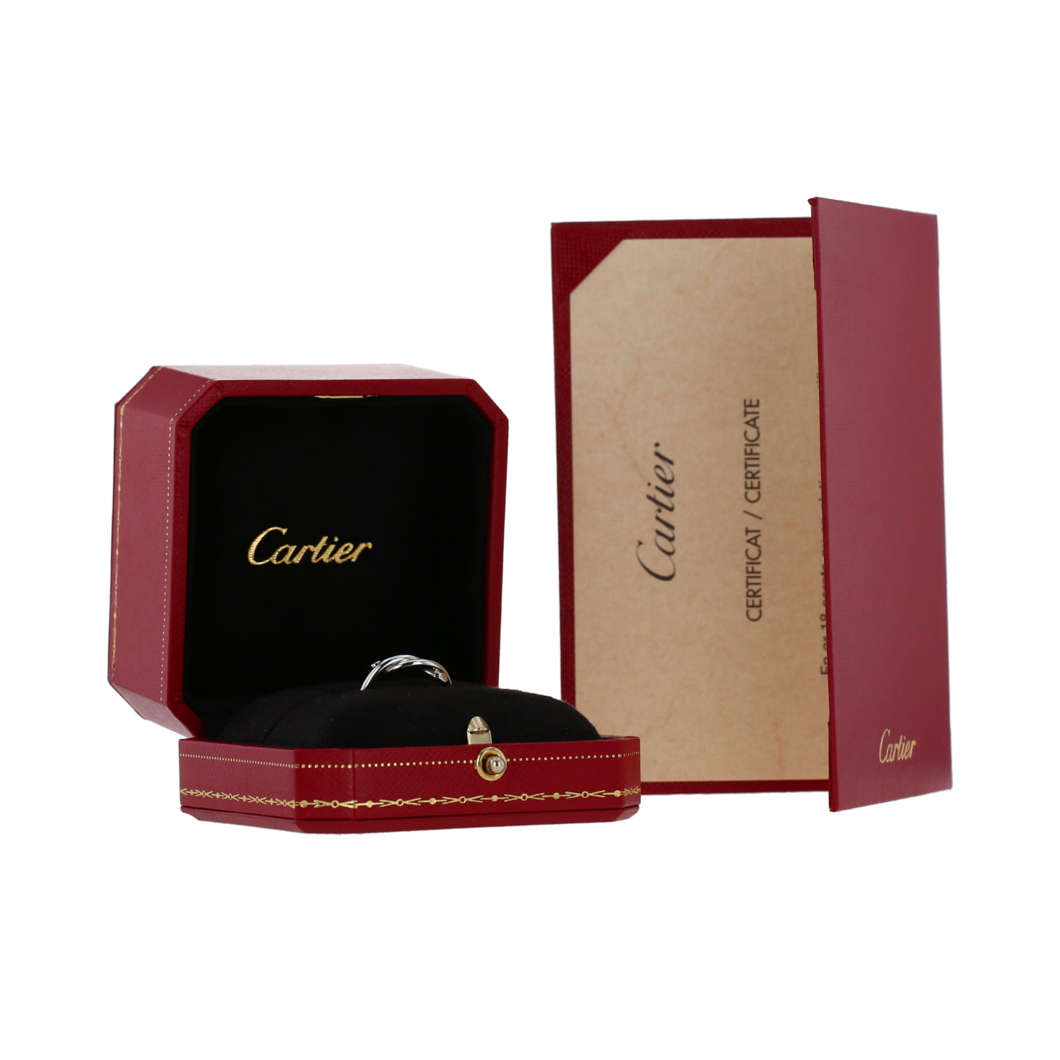 Cartier Entrelacés ring in white gold - Detail D2