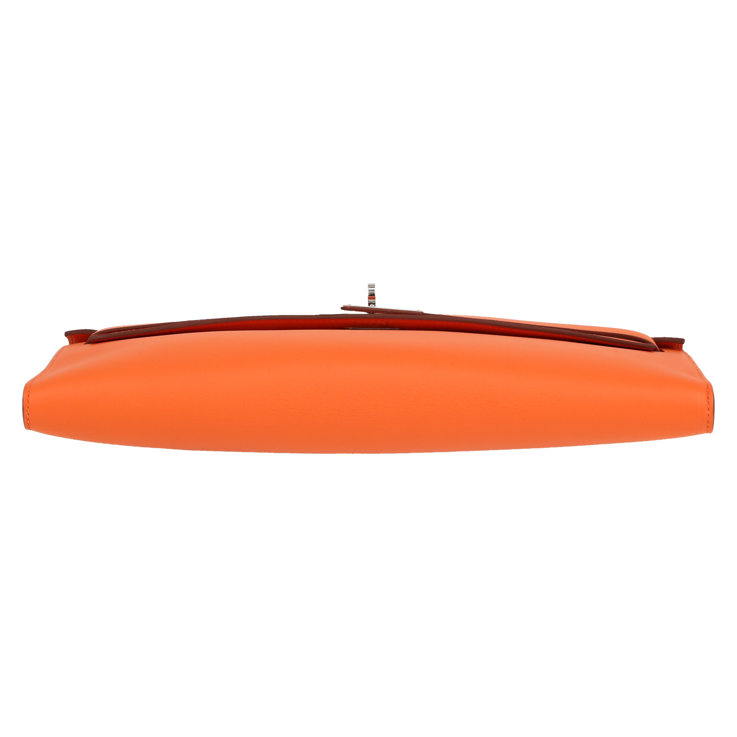 Hermès  Kelly Cut pouch  in orange Swift leather - Detail D1