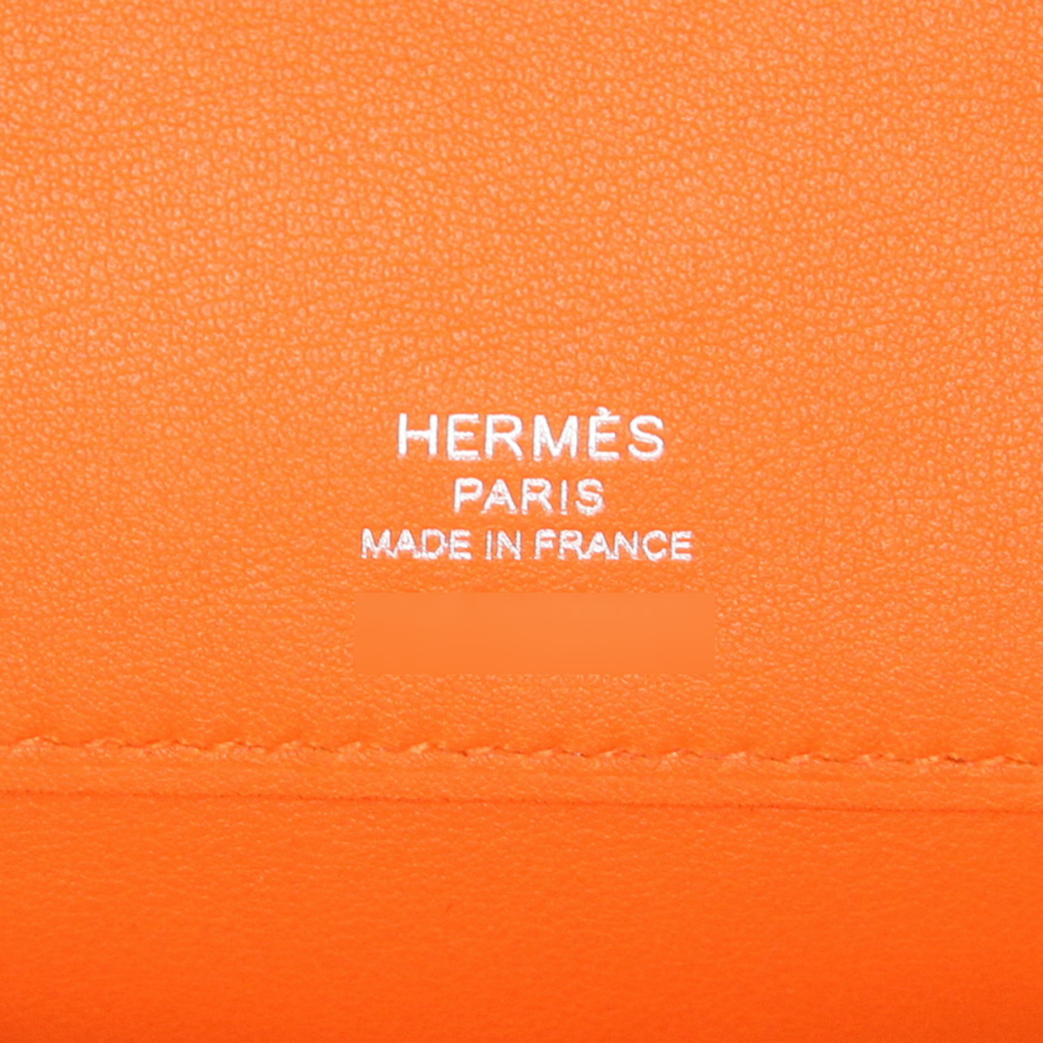 Pochette Hermès  Kelly Cut en cuir Swift orange - Detail D2