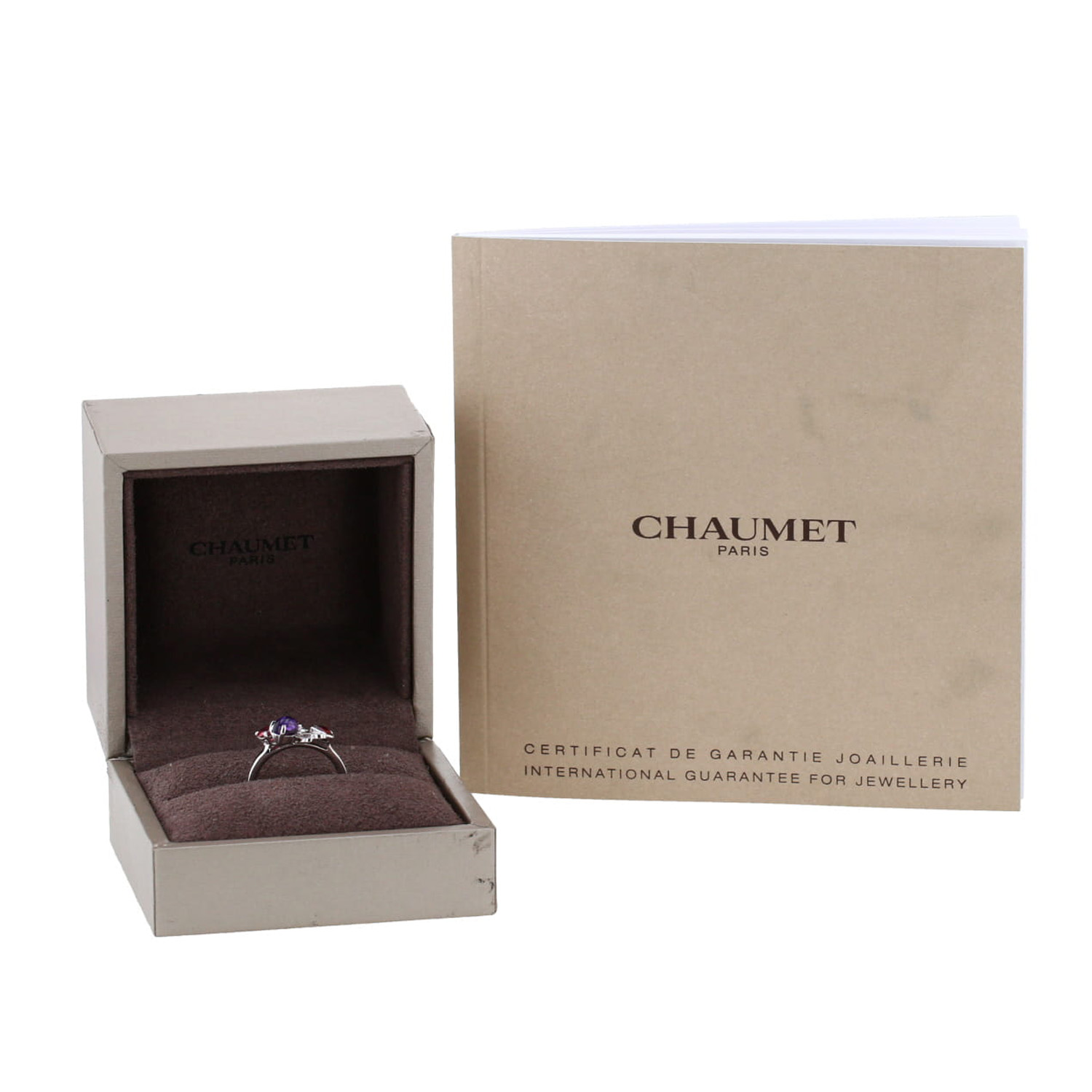 Anello Chaumet Attrape Moi Si Tu M'Aimes in oro bianco, diamanti e pietre colorate - Detail D2