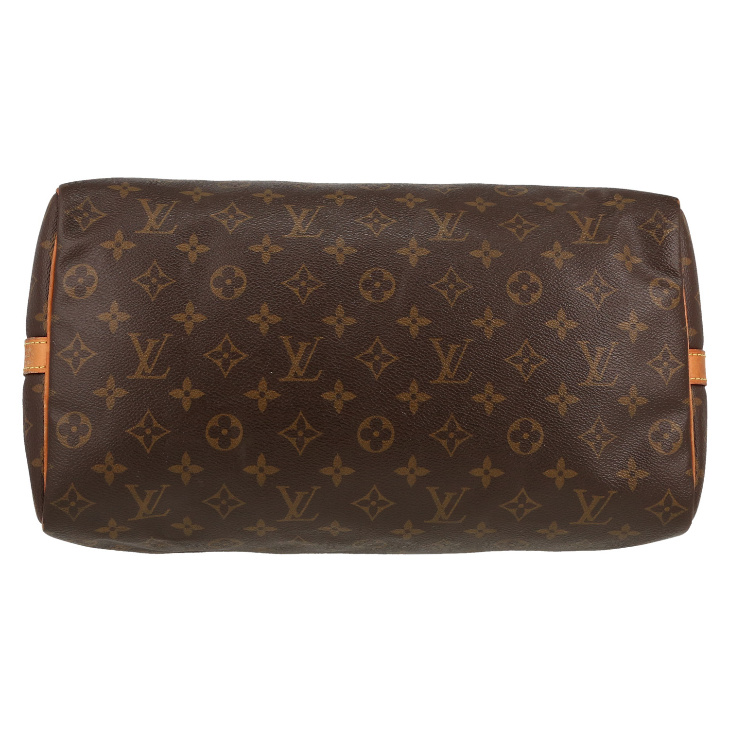 Louis Vuitton  Speedy 35 shoulder bag  in brown monogram canvas  and natural leather - Detail D1