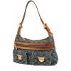 Borsa Louis Vuitton  Baggy in tela denim monogram blu e pelle naturale - 00pp thumbnail