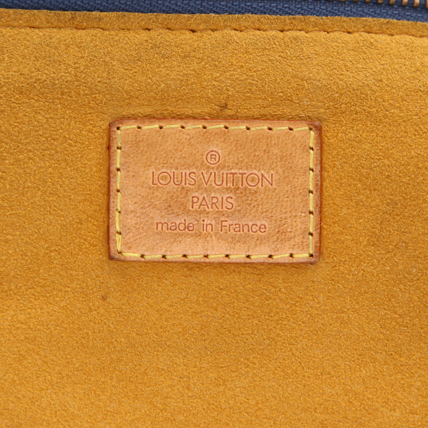 Sac à main Louis Vuitton  Baggy en toile denim monogrammée bleue et cuir naturel - Detail D2