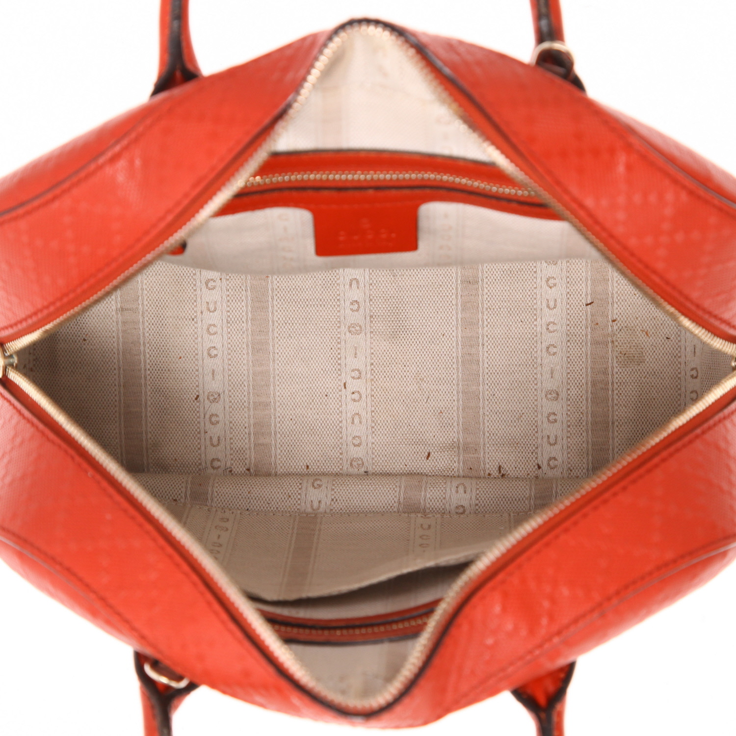 Bolso de mano Gucci  Bright Diamante en cuero Monogram rojo - Detail D3