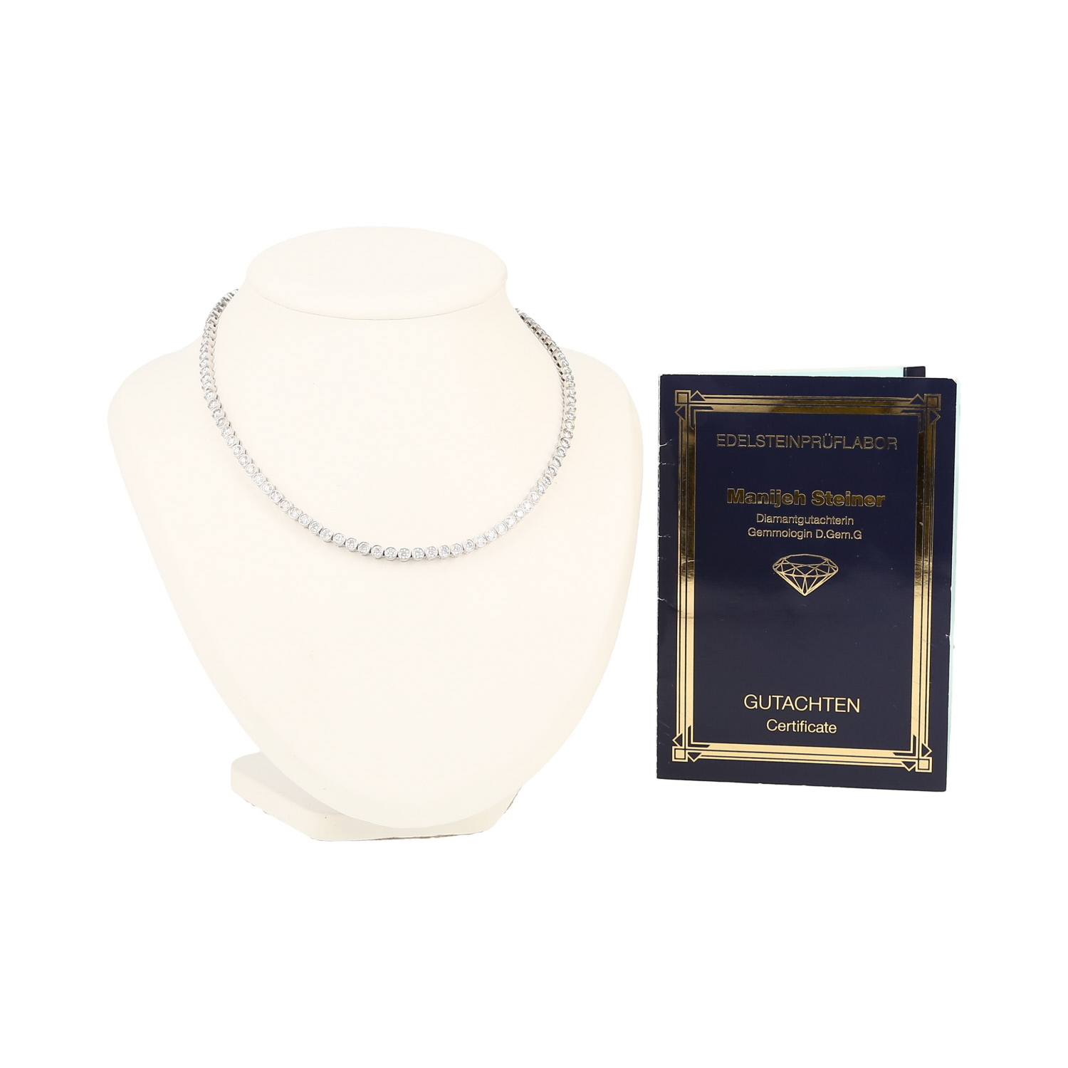 Collana Vintage  in oro bianco e diamanti - Detail D2