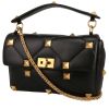 Valentino Garavani  Rockstud large model  handbag  in black leather - 00pp thumbnail