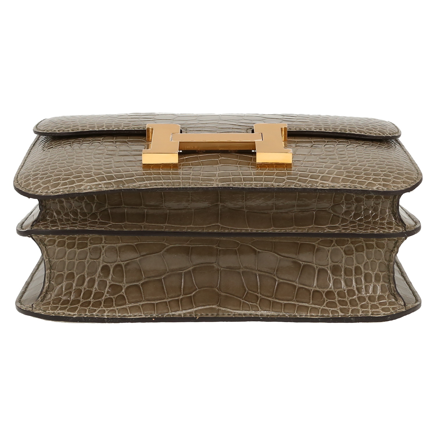 Sac à main Hermès  Constance en alligator gris - Detail D1