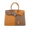 Bolso de mano Hermès  Birkin Casaque en cuero epsom beige Sésame y marrón etoupe - 360 thumbnail