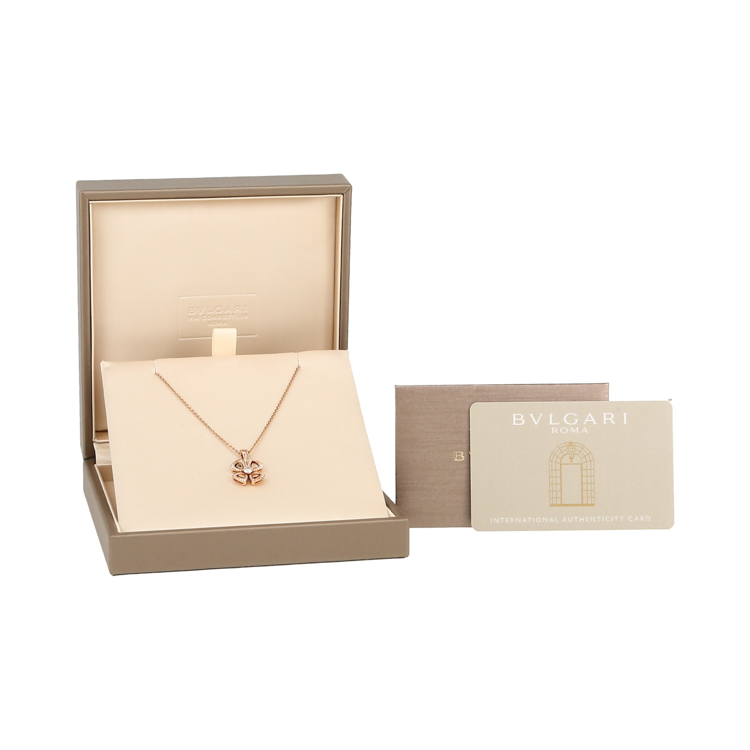 Bulgari Fiorever necklace in pink gold and diamonds - Detail D2