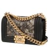 Chanel  Boy shoulder bag  in black and gold quilted leather - 00pp thumbnail