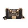 Chanel  Boy shoulder bag  in black and gold quilted leather - 360 thumbnail