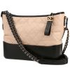 Chanel  Gabrielle  medium model  shoulder bag  in beige and black quilted leather - 00pp thumbnail