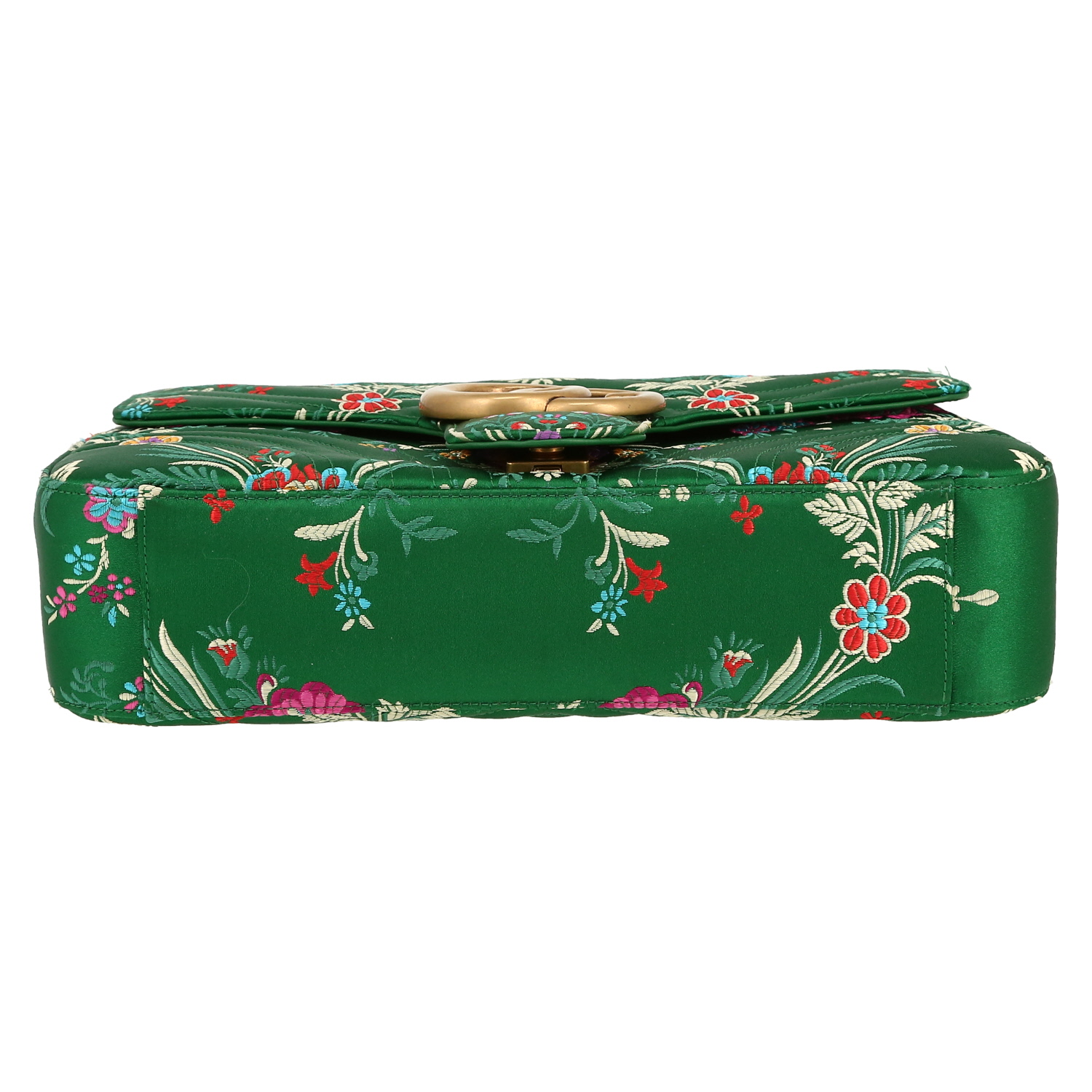 Borsa a tracolla Gucci  GG Marmont in raso verde - Detail D1