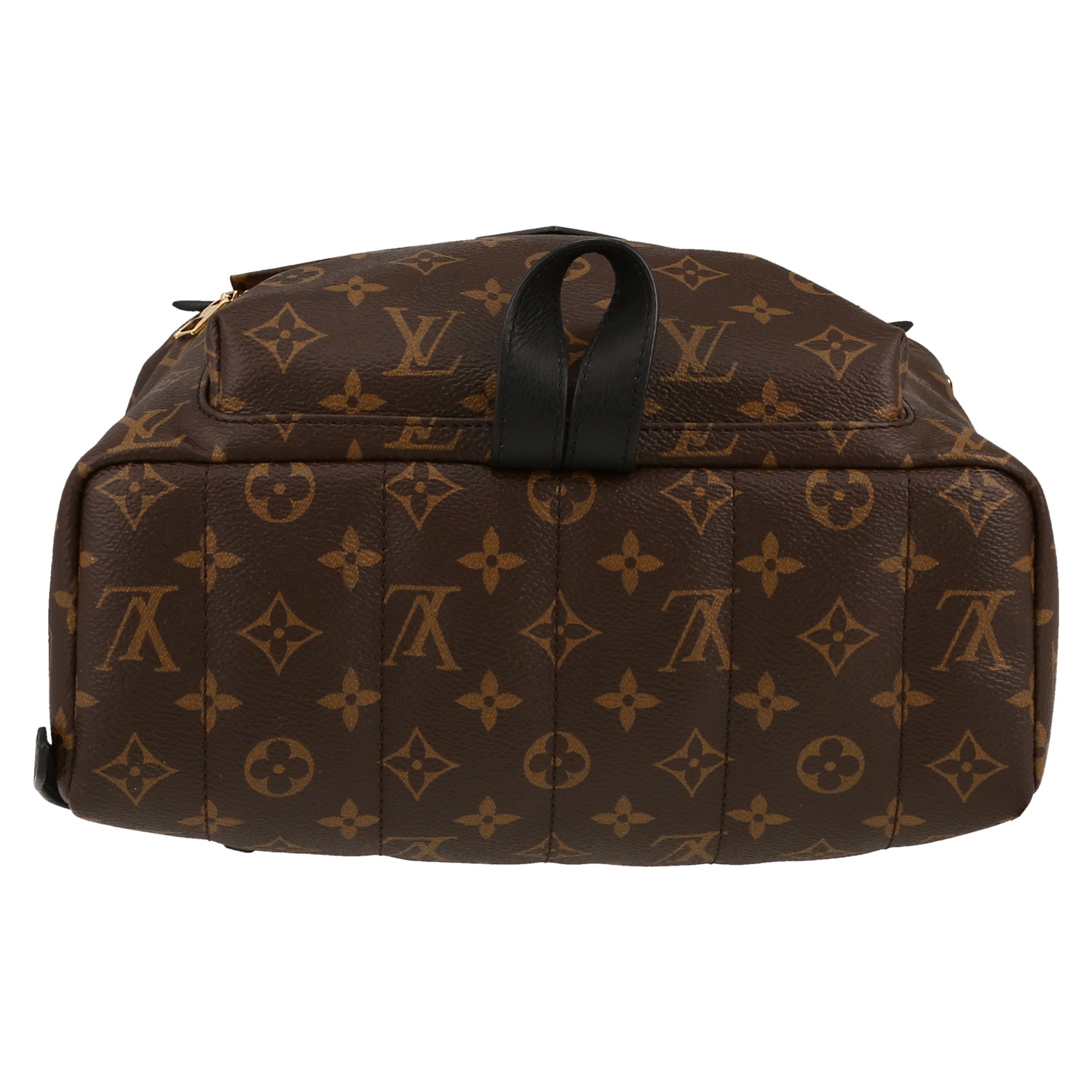 Sac à dos Louis Vuitton  Palm Springs en toile monogram marron et cuir noir - Detail D1