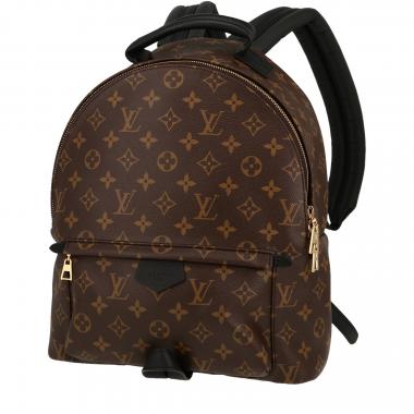 Sac à dos Louis Vuitton  Palm Springs en toile monogram marron et cuir noir