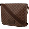 Louis Vuitton  Brooklyn shoulder bag  in ebene damier canvas  and brown leather - 00pp thumbnail
