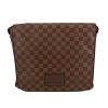 Louis Vuitton  Brooklyn shoulder bag  in ebene damier canvas  and brown leather - 360 thumbnail