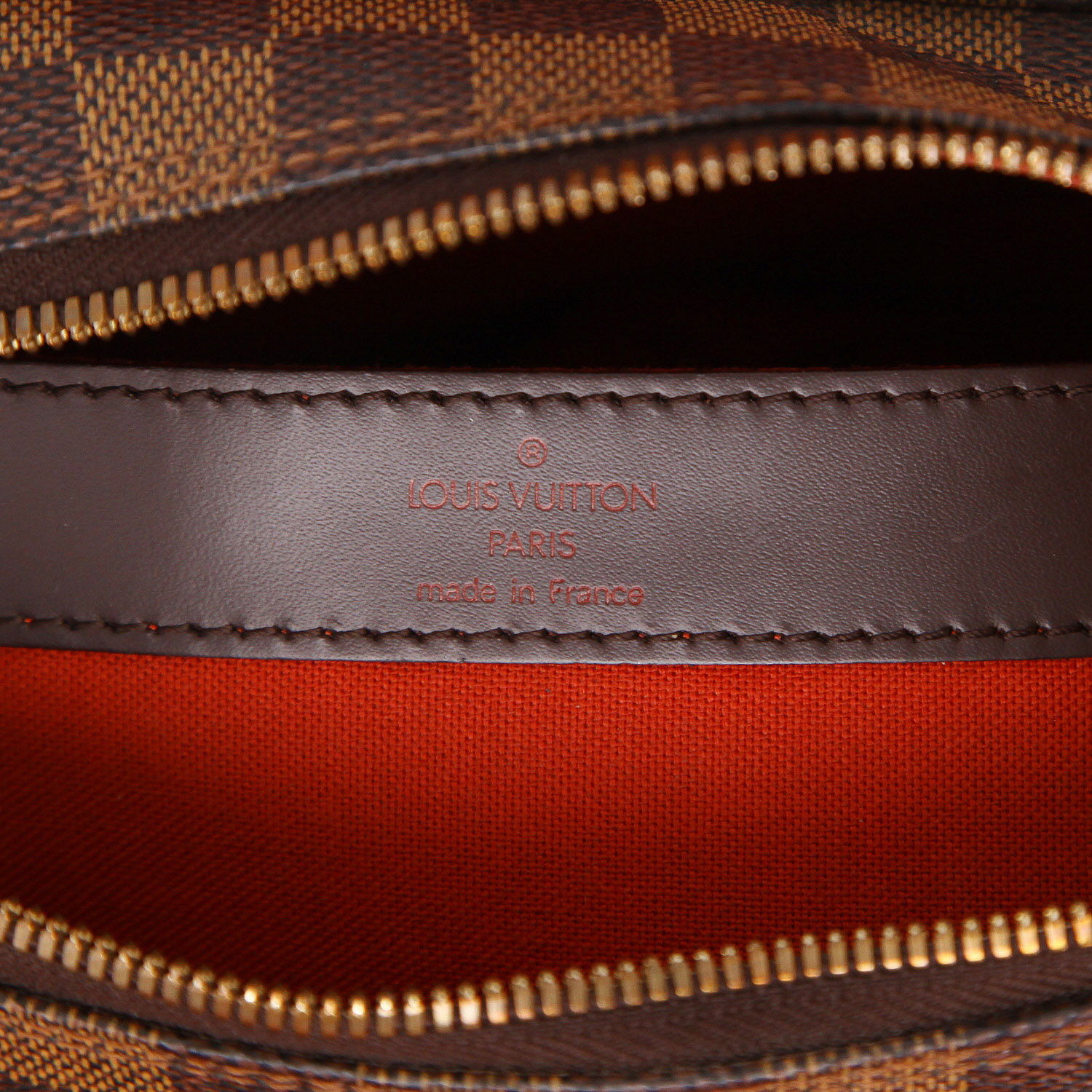 Sac bandoulière Louis Vuitton  Naviglio en toile damier ébène et cuir marron - Detail D2