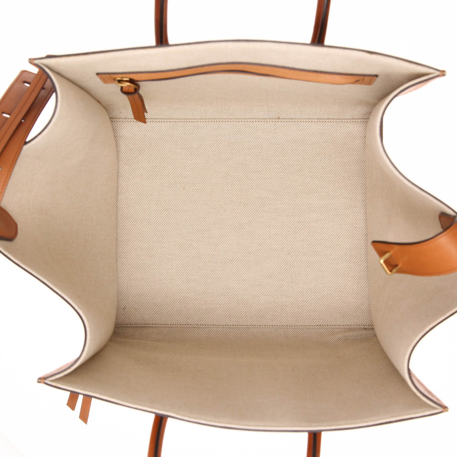 Sac cabas Celine  Phantom en cuir bicolore beige et gold - Detail D3