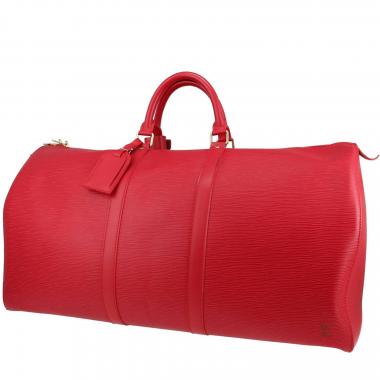 Sac de voyage Louis Vuitton  Keepall 55 en cuir épi rouge
