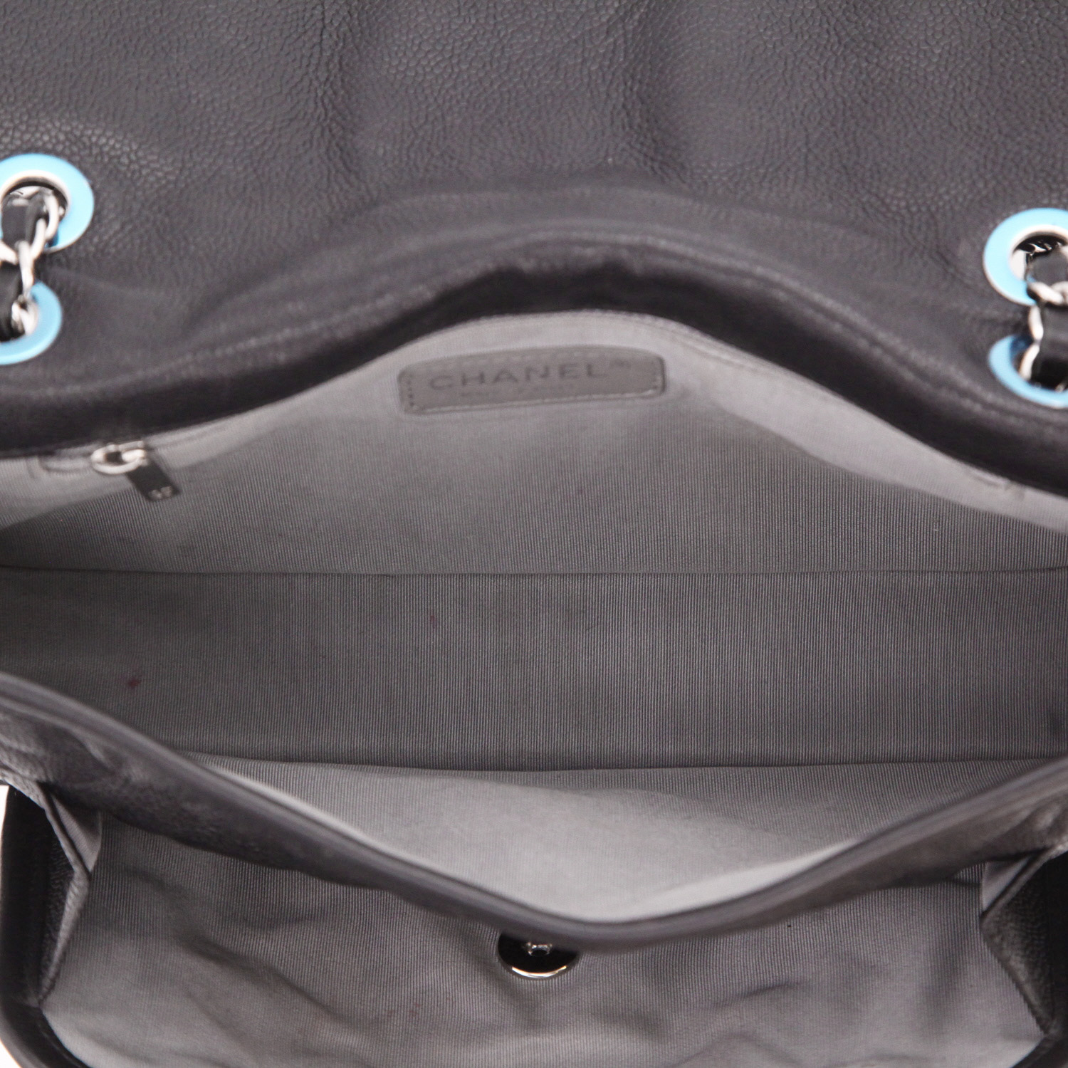 Borsa Chanel  French Riviera in pelle martellata e trapuntata nera - Detail D3