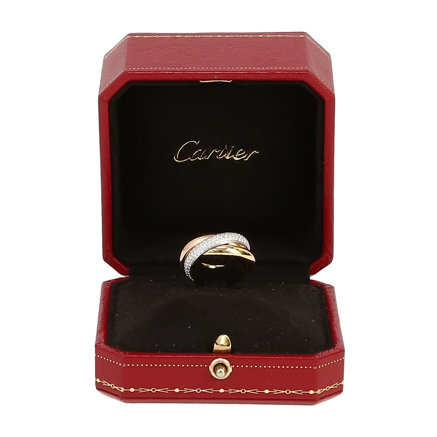 Bague Cartier Trinity en 3 ors et diamants - Detail D2