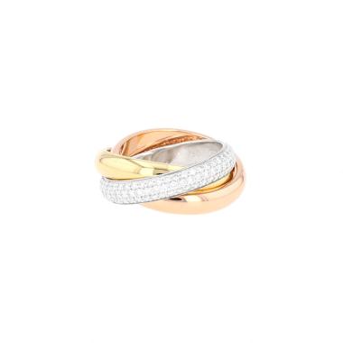 Anello Cartier Trinity in 3 ori e diamanti