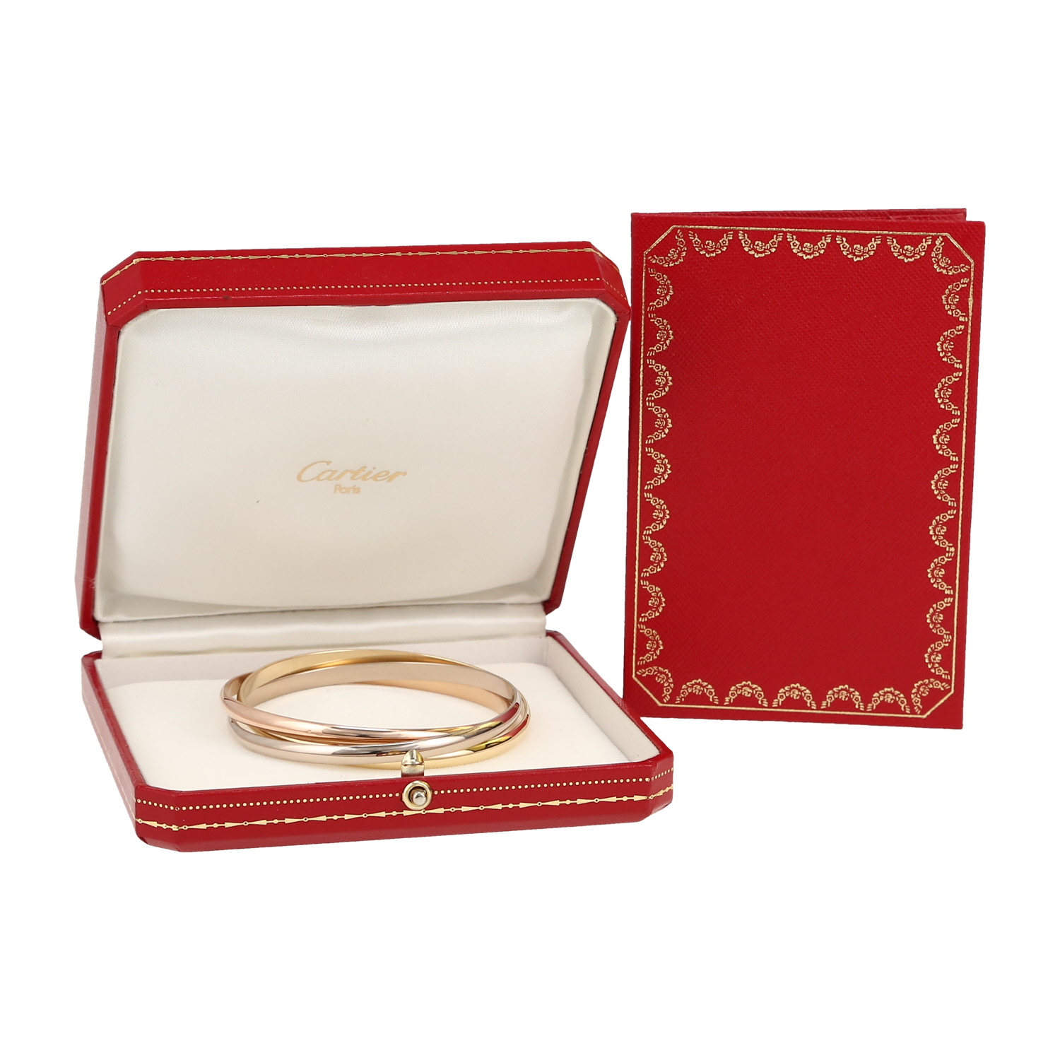 Brazalete Cartier Trinity modelo mediano de 3 oros