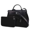 Hermès  Herbag bag worn on the shoulder or carried in the hand  in black canvas  and navy blue leather - 00pp thumbnail