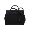 Hermès  Herbag bag worn on the shoulder or carried in the hand  in black canvas  and navy blue leather - 360 thumbnail
