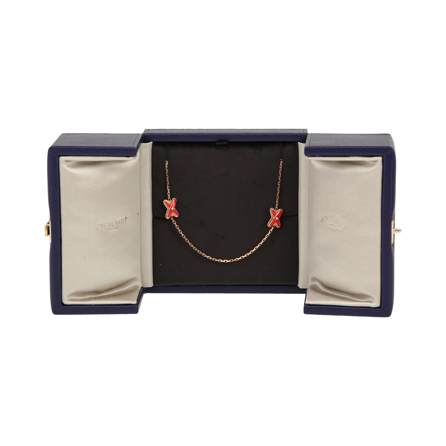 Chaumet Jeux de Liens long necklace in pink gold, lacquer and diamond - Detail D2