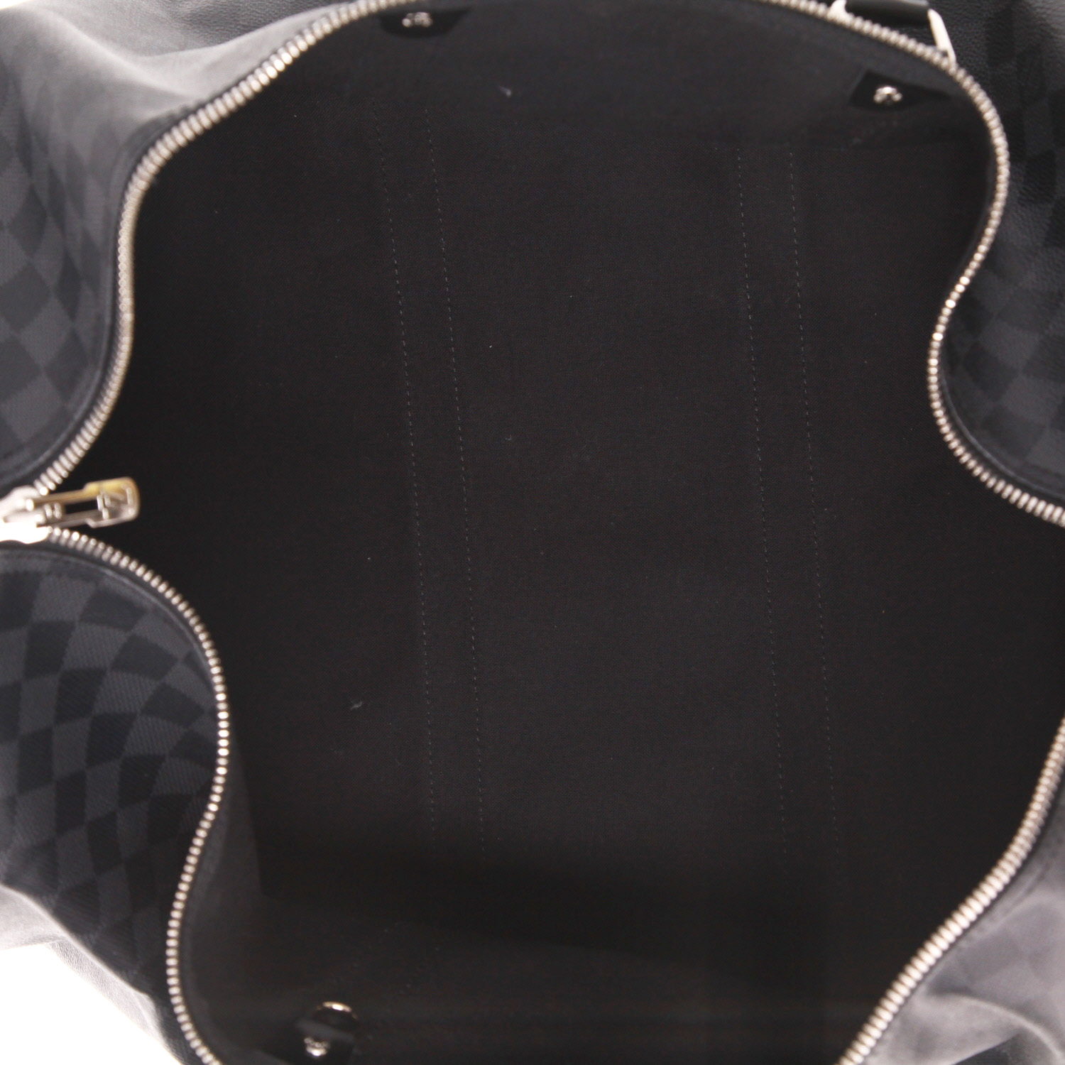 Sac de voyage Louis Vuitton  Keepall 55 en toile monogram gris Graphite et cuir noir - Detail D7