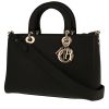 Dior  Lady Dior handbag  in black grained leather - 00pp thumbnail