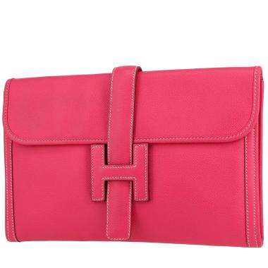 Pochette Hermès  Jige en cuir epsom Rose Tyrien